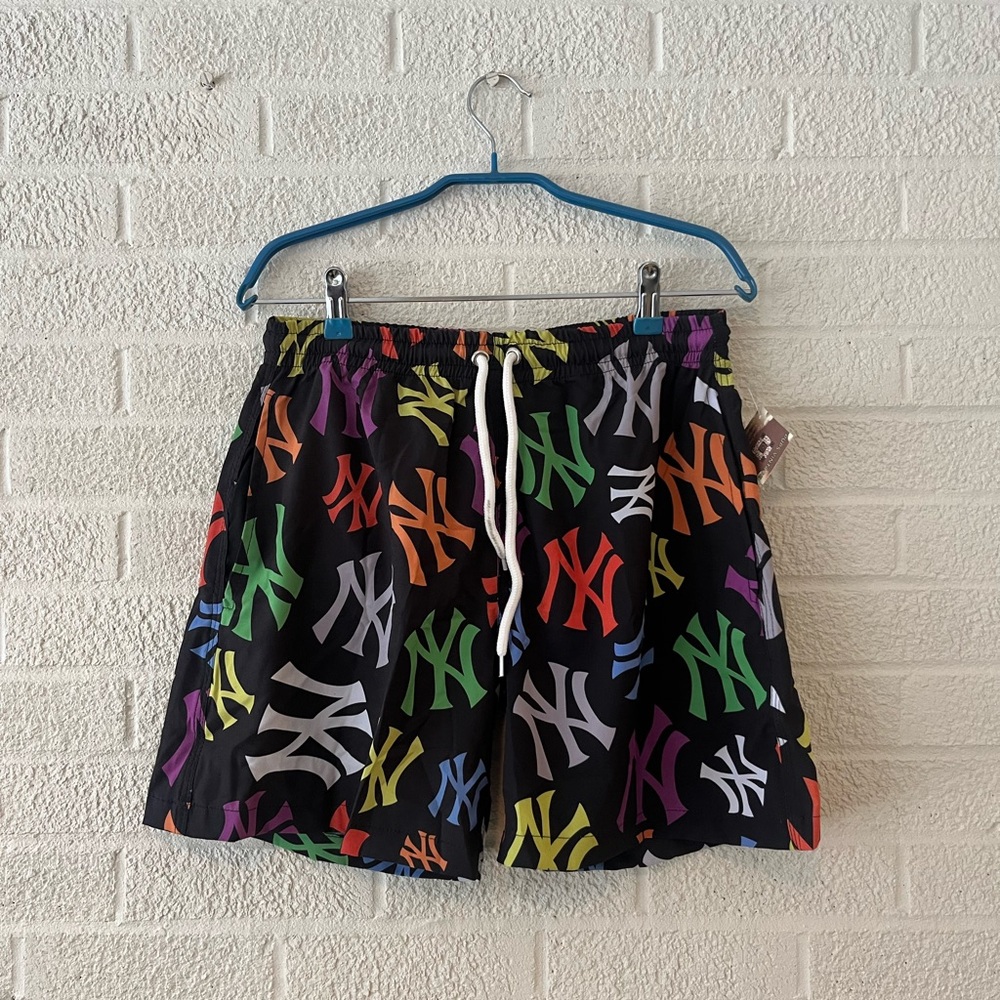 Multicolor NY Logo Athletic Swim Shorts - Black